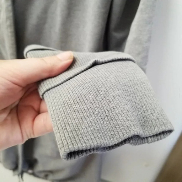 Lululemon Grey Cowl Neck Snap Up Cowl Neck Cardigan Oversized Fit - Picture 9 of 10